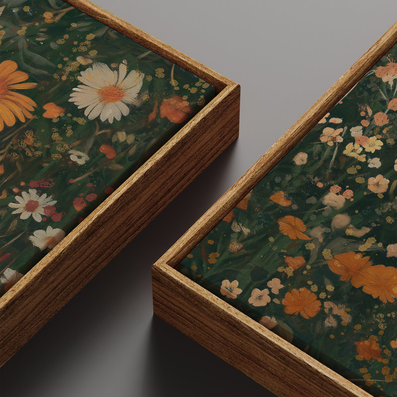 Vintage Landscape Wall Art - 20x60 inches Framed Canvas Set of 2, Natural