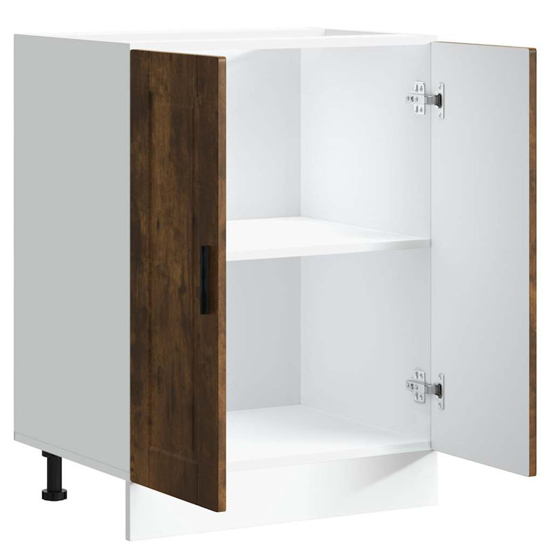 Vidaxl Kitchen Base Cabinet Engineered Wood, Smoked Oak