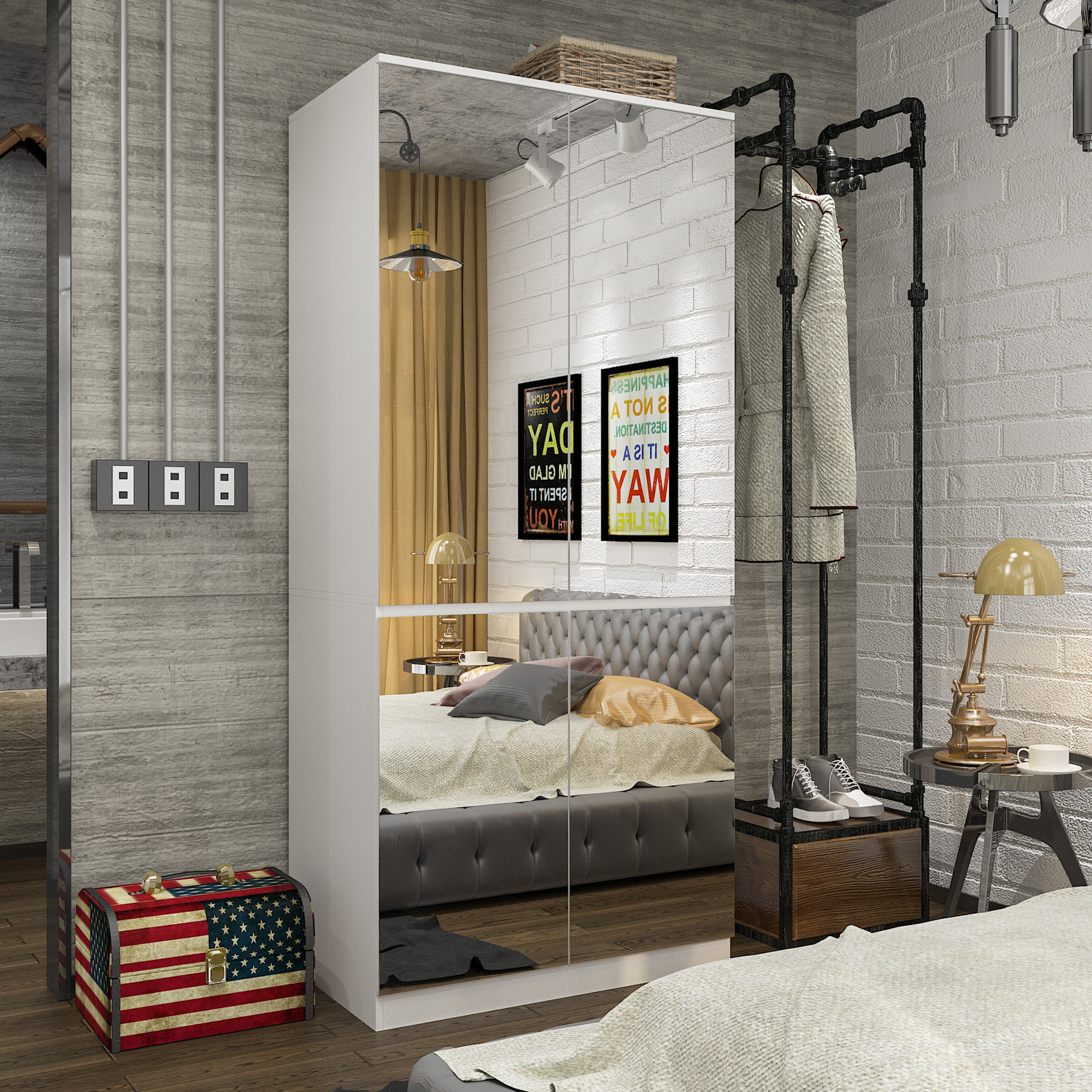 Wayfair | Wade Logan® Boaten Mirrored Armoire