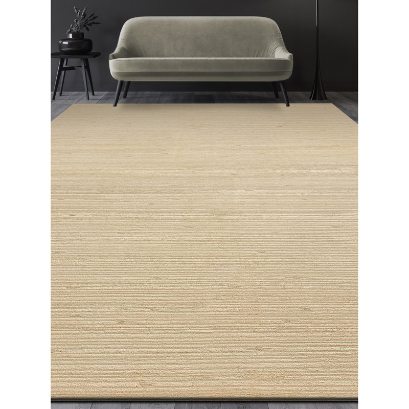 Striped Area Rug in Misty/Sand, Rectangle 6' x 9'