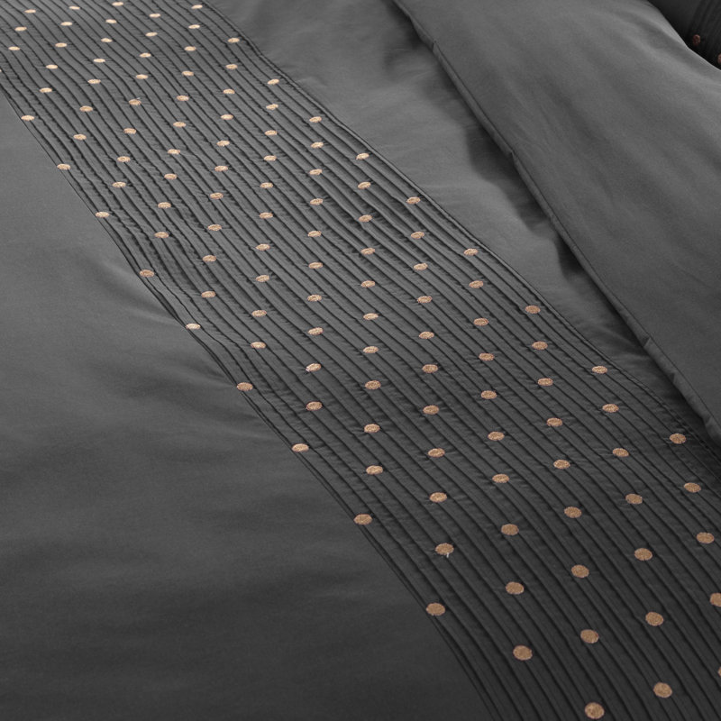 Buckhanon Cotton Solid Colour Duvet Cover, Emperor Duvet Cover, Dark Grey