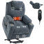 Fauteuil inclinable électrique en chenille jusqu'à 350 lb, mécanisme de mouvement robuste avec massage par vibration à 8 points et chauffage lombaire, ports USB et Type-C, porte-gobelets en acier inoxydable, bleu-617759344