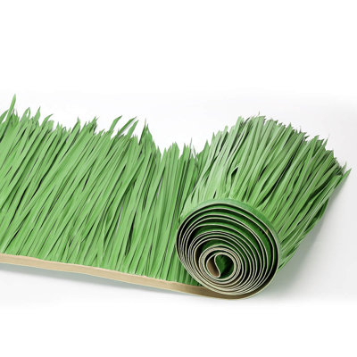 198-Inch Wide by 16-Inch High Green Artificial Palm Thatch Privacy Roll