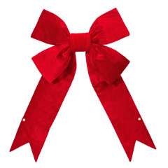 9 inch x 16 inch Decorative Red Velvet Christmas Bows (10 Pack)