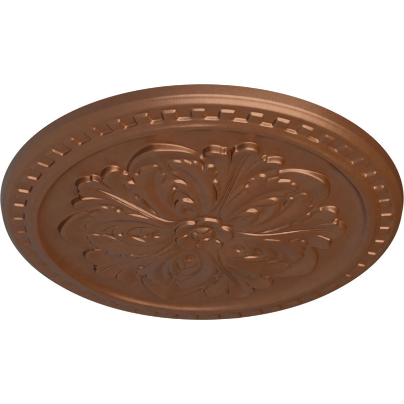 Médaillon de plafond H 16,875 po x l 16,875 po x P 0,625 po Emeryville, Cuivre poli