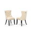 L'ensemble de salle à manger 7 pièces se compose d'une table de cuisine et de 6 chaises en polyester beige clair avec dossier capitonné - noir sablé-786056770