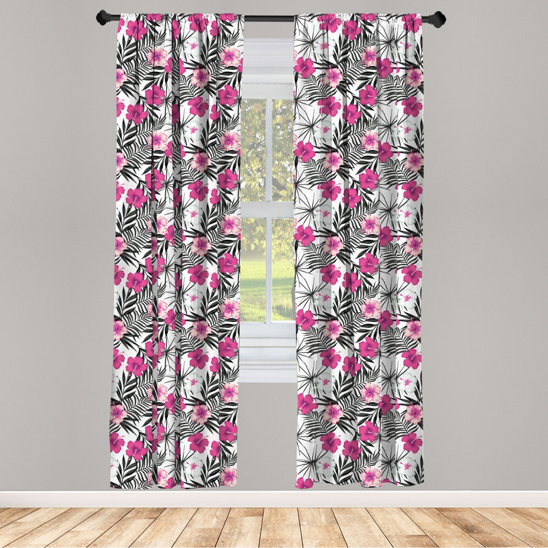Floral Semi-Sheer Rod Pocket Curtain Panels, 28" x 84"