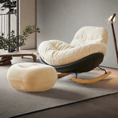 Chaise berçante crème en escargot
