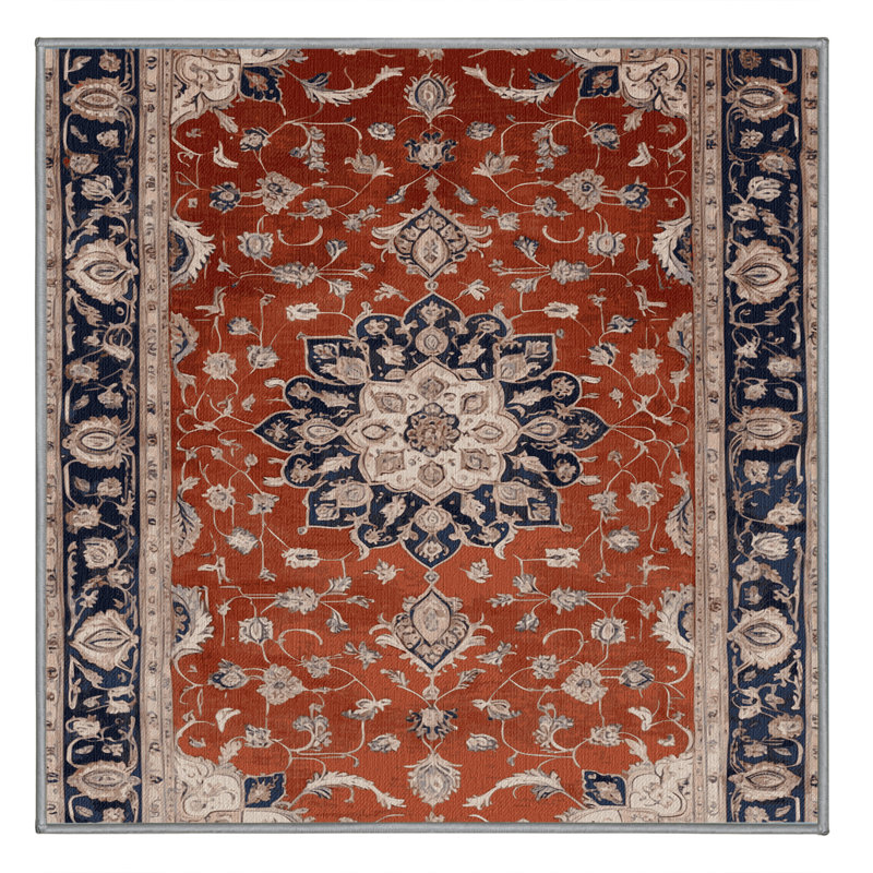 Tapis persan gris lavable à la machine, Carré 4 pi