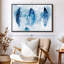 «Blue Grunge Feathers», reproduction sur toile-101455691
