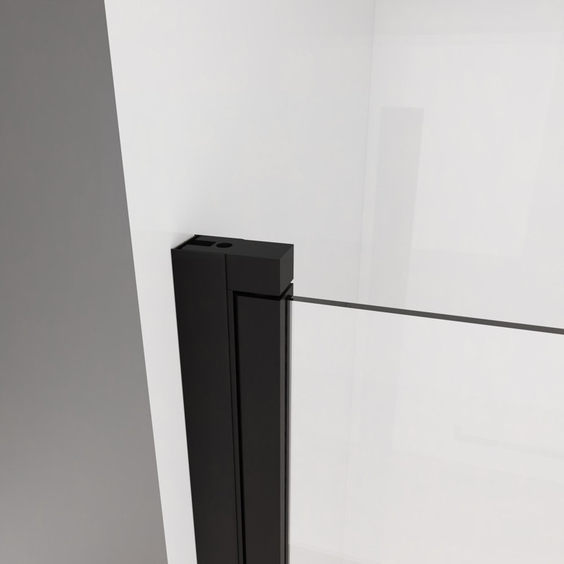 32-33.2" X 72" Semi-Frameless Shower Door, 1/4" Tempered Glass, 1.2Inch Adjustable Width, Reversible Installation