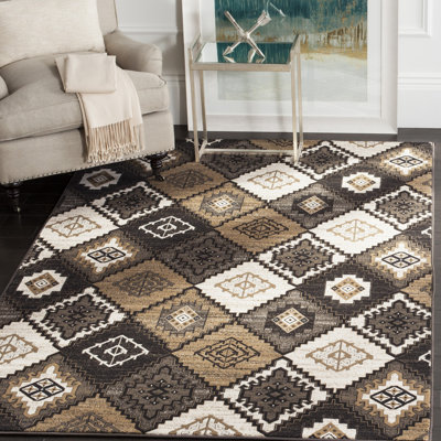 Tapis noir / ivoire Abinante