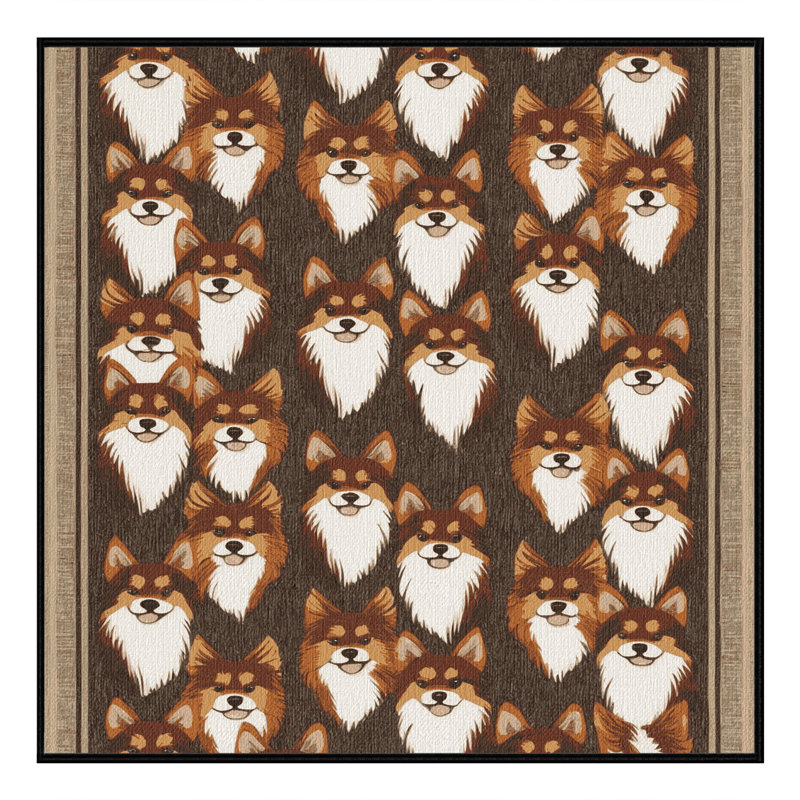 Washable Finnish Spitz Dogs Area Rug, Rectangle 3' x 5'