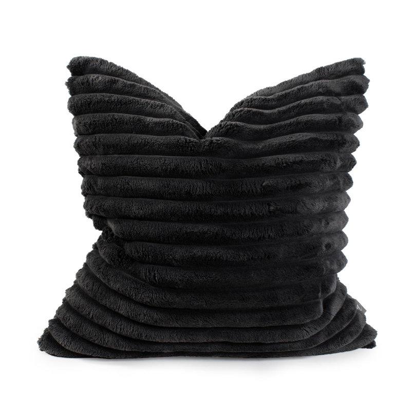 Oreiller Shar Pei , Noir, Carré 24 po, Polyester