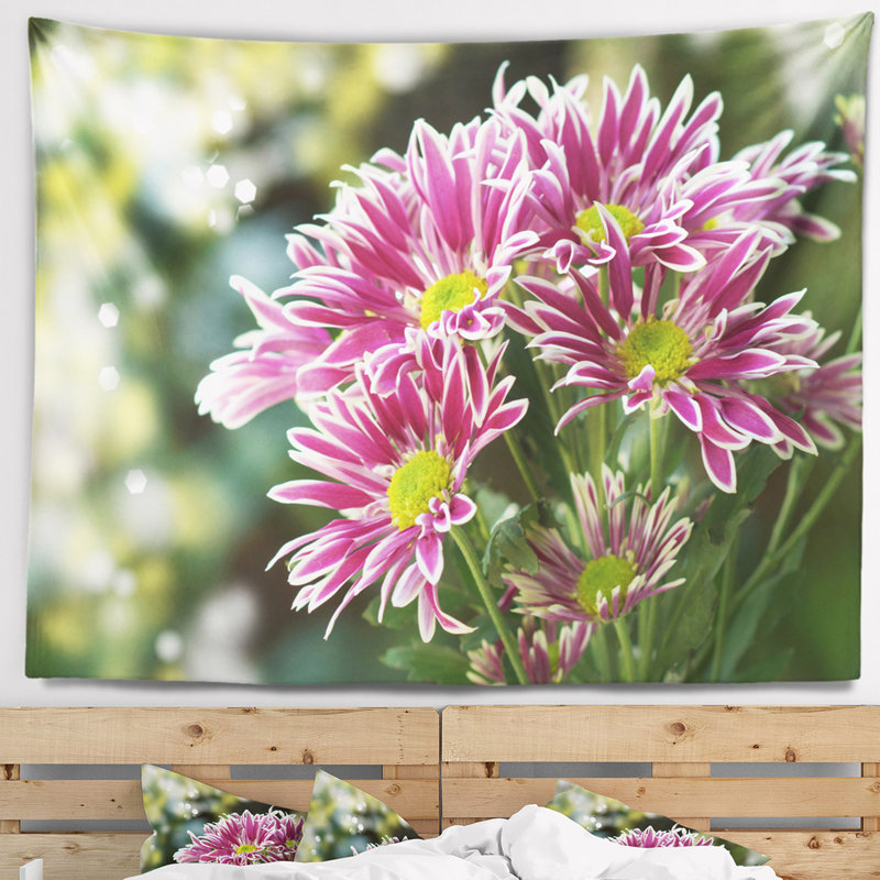 Tapisserie florale mauve, H 32 po x l 39 po