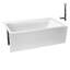 Baignoire en alcôve en acrylique blanc brillant avec drain extérieur 66 po x 34 po Streamline-108298499