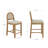 Boucle Upholstered Bar Stool with Woven Rattan Backrest-369930017-371209454-371209453