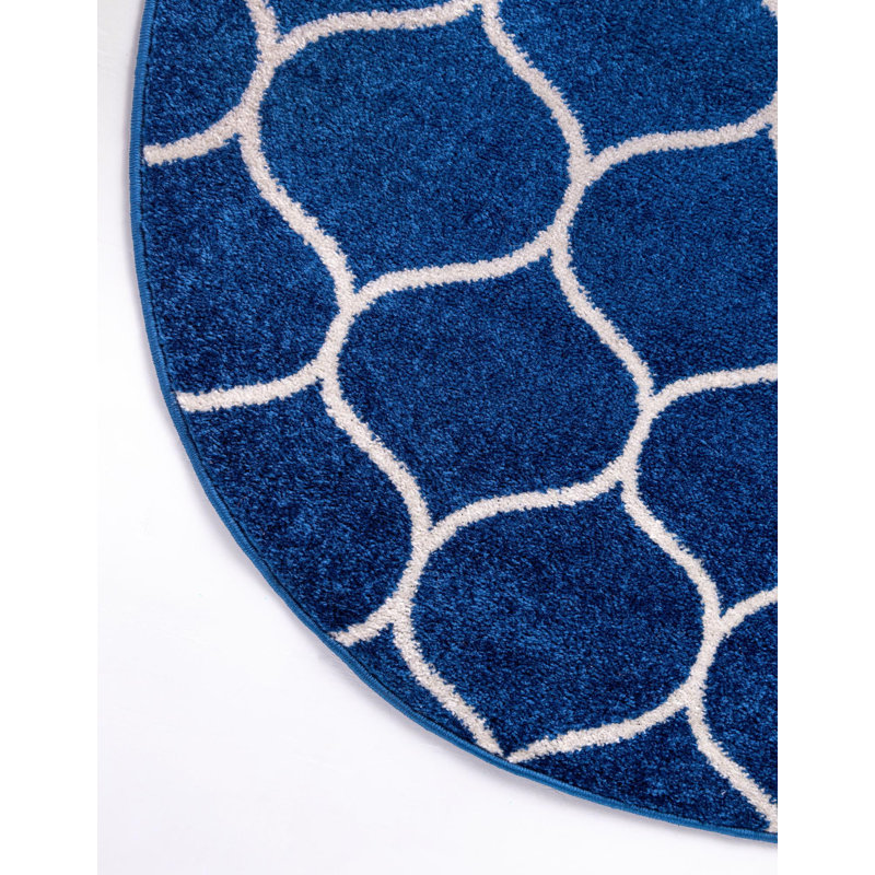 Llanet Geometric Indoor Rug, Round 7'10"