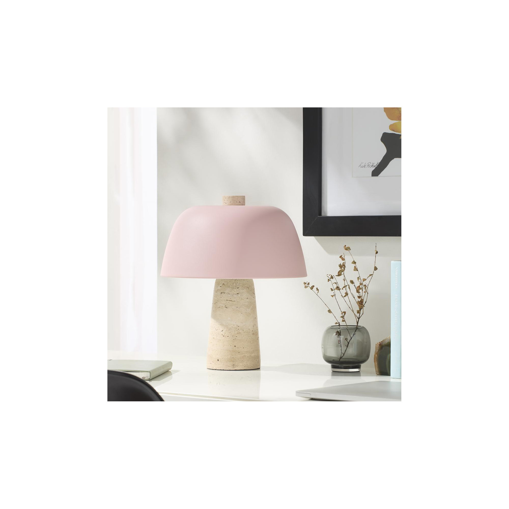 Maia Accent Table Lamp, 13.1" H x 11.4" W x 11.4" D, Pink