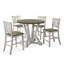 Counter Height Dining 5Pc Set Antique White Rustic Style Table Two-Tone Design 4X Chairs Dining Room Furniture