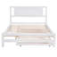 Lit plateforme blanc avec lit gigogne réglable - Fabriqué en bois de pin et en matériaux-1830412201