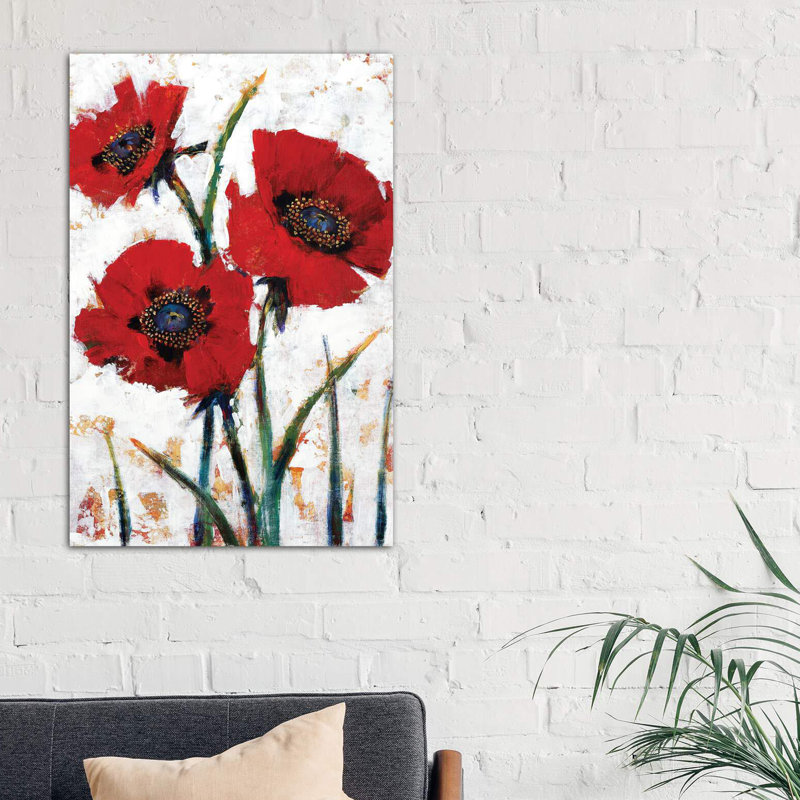 « red piléy fresco i » par grégory o», reproduction d’art, H 40 po x l 26 po x P 1,5 po, Toile tendue