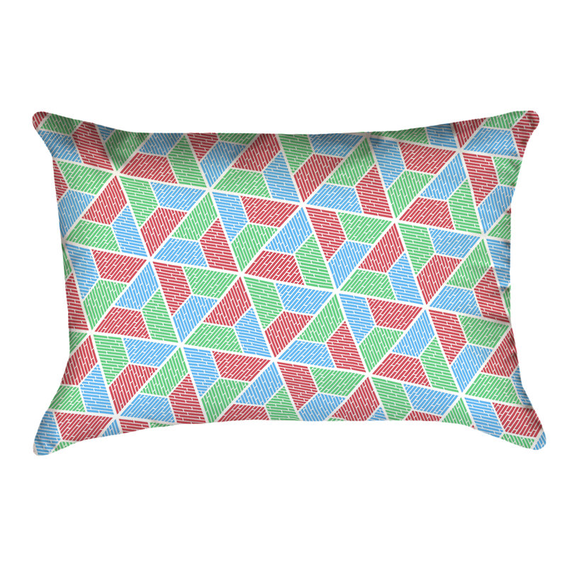 Coussin lombaire intérieur / extérieur Katelyn Elizabeth, Vert / rouge / bleu