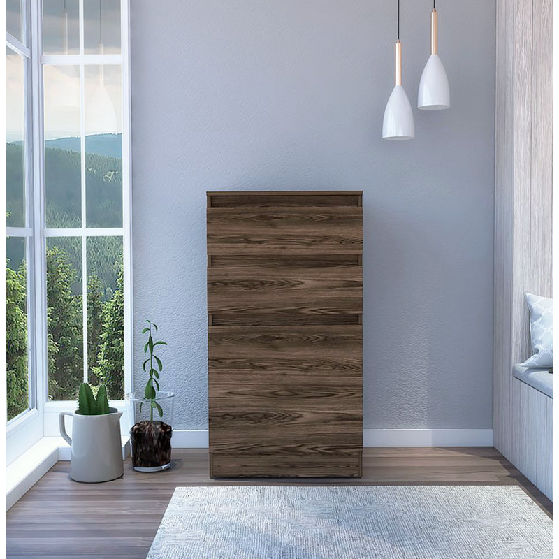 Commode avec tiroirs et armoire, Brun