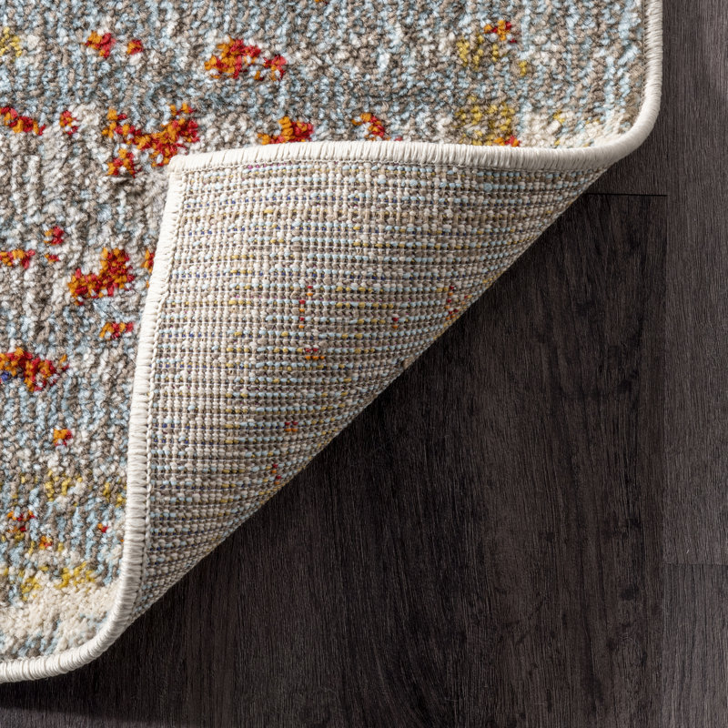 Tapis performance persan gris délavé tissé à la machine Chiasson, Ovale 5 pi x 8 pi