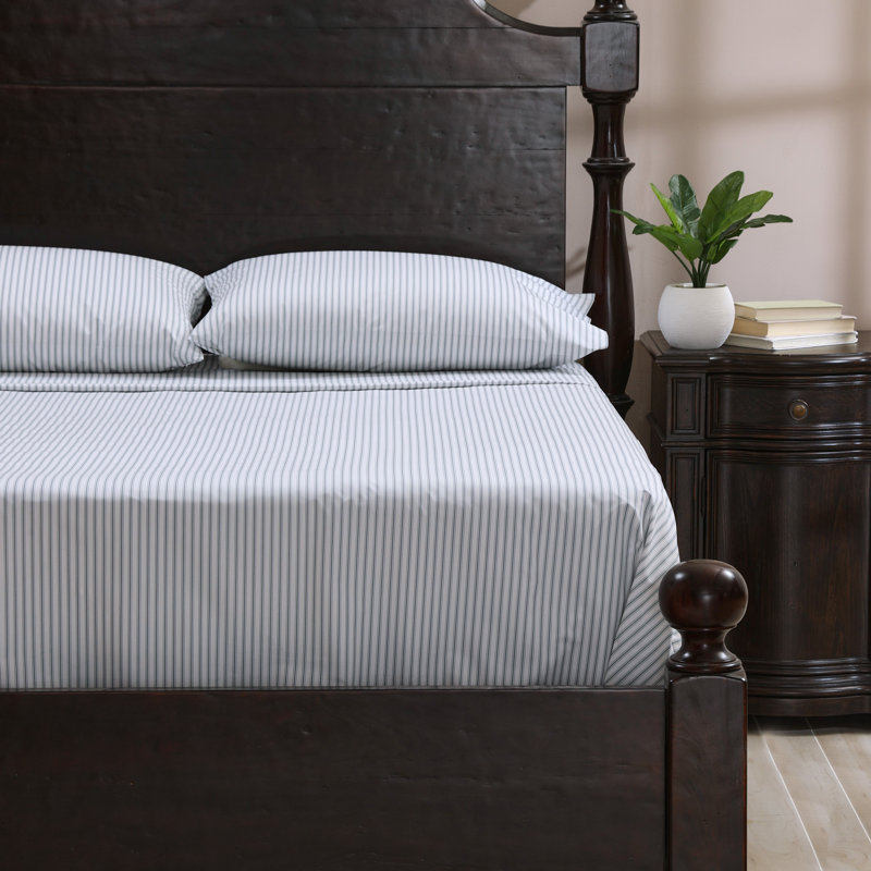 Sheet Set, Blue Striped, Full Sheet Set with 2 Pillowcases