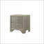 Table de chevet 2 tiroirs Modern Glam Champagne avec motif crocodile en relief