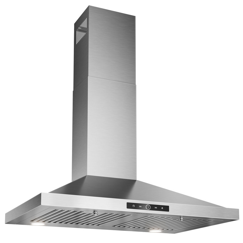 Hotte de cuisine murale en acier inoxydable Dalxo de 24 pouces - 290 CFM avec commande tactile, arrêt différé, 2 lumières DEL, 2 filtres à charbon inclus