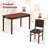 5 PCS Dining Table Set for 4 w/Rubber Wood Legs Upholstered Seat Padded Backrest-1085376180-1085376179