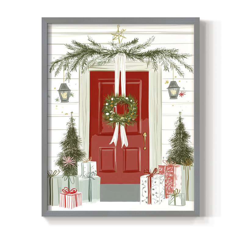 «Christmas Holiday Art CCLX», reproduction encadrée - bois massif, H 30 po x l 24 po, Gris