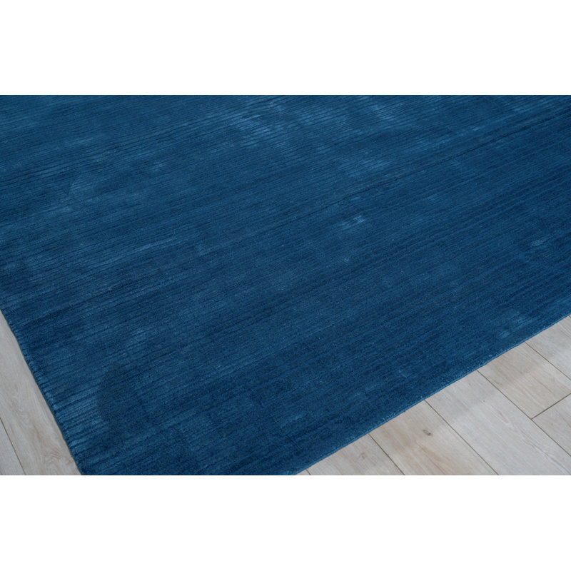 Cavallo Modern handloomed Nylon/Wool Navy Area Rug, Rectangle 2' x 3', Navy