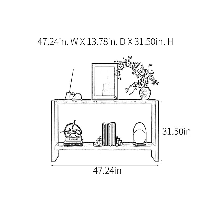 Console Retro, H 31,5 po x l 47,24 po x P 13,78 po