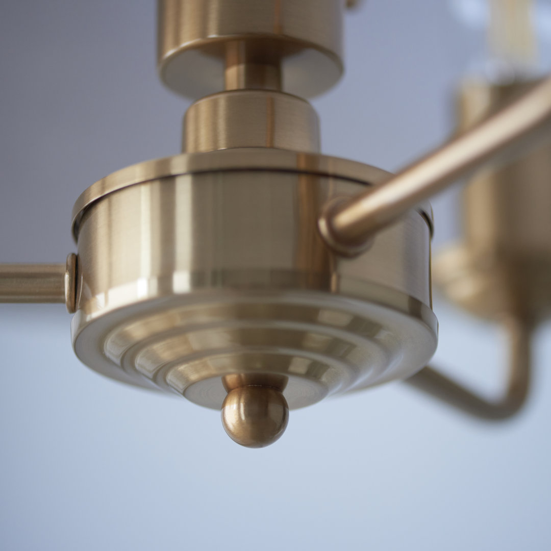 Landover 3-Light Chandelier finished in Vintage Brass and Natural