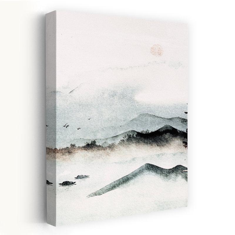 Art contemporain, paysage contemporain, oiseau, H 60 po x l 40 po