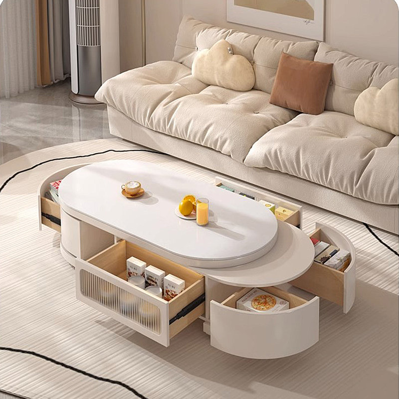 Table basse extensible crème