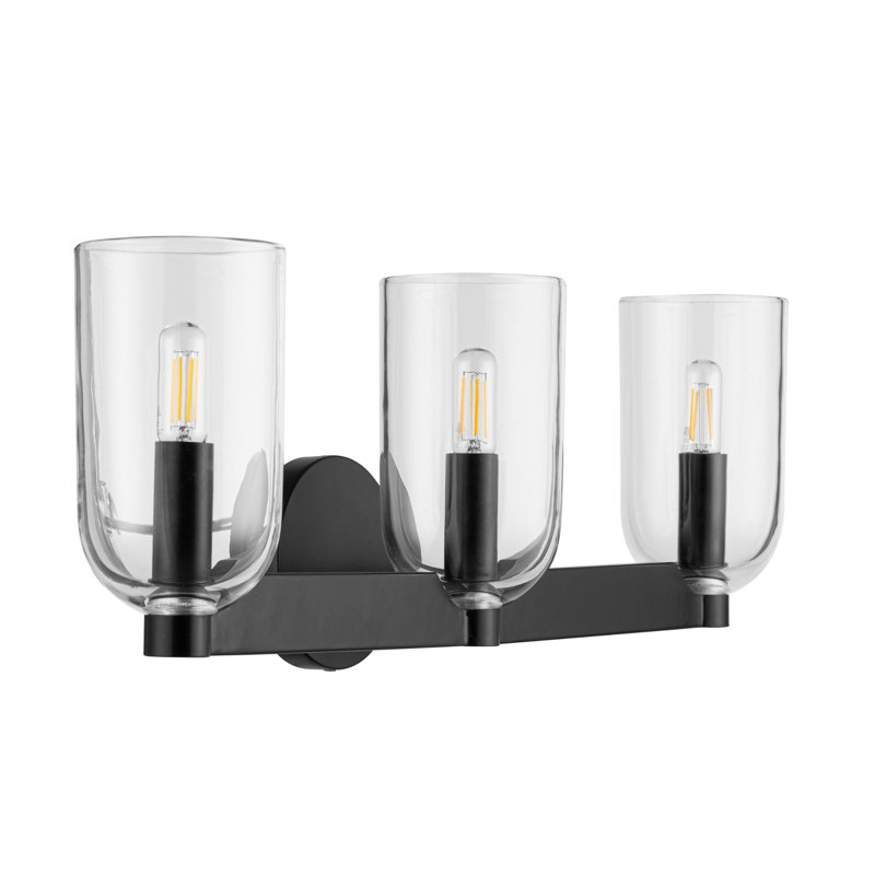Meuble-lavabo 3 lumières Hansley avec verre transparent Hansley
