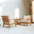 Jo Teak Outdoor 2 - Person Seating Group with Cushions-134499426-134499428