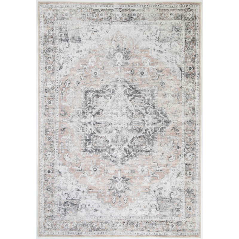 Tapis rétro délavé Glendalis, Rectangle 8 pi 8 po x 12 pi