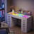 Pre-assembled Large 59'' Makeup Vanity with HD Glass Top, Built-in RGB LED Light Strips, 15 Drawers, Diamond Handles, USB & Type-C Charging Ports-1160803711