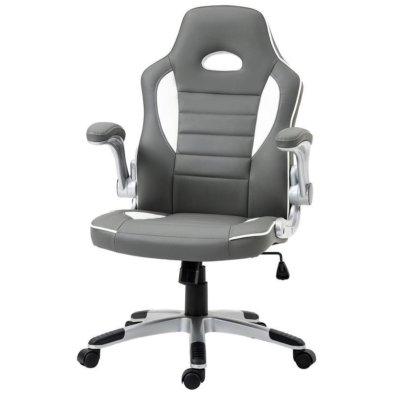 Inbox Zero Swiveling PC & Racing Game Chair, Grey