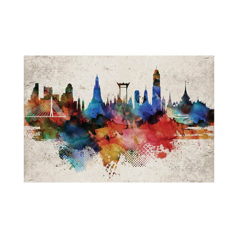 Bangkok Abstract by WallDecorAddict - Wrapped Canvas Print, 66.04cm H x 101.6cm W x 1.91 D