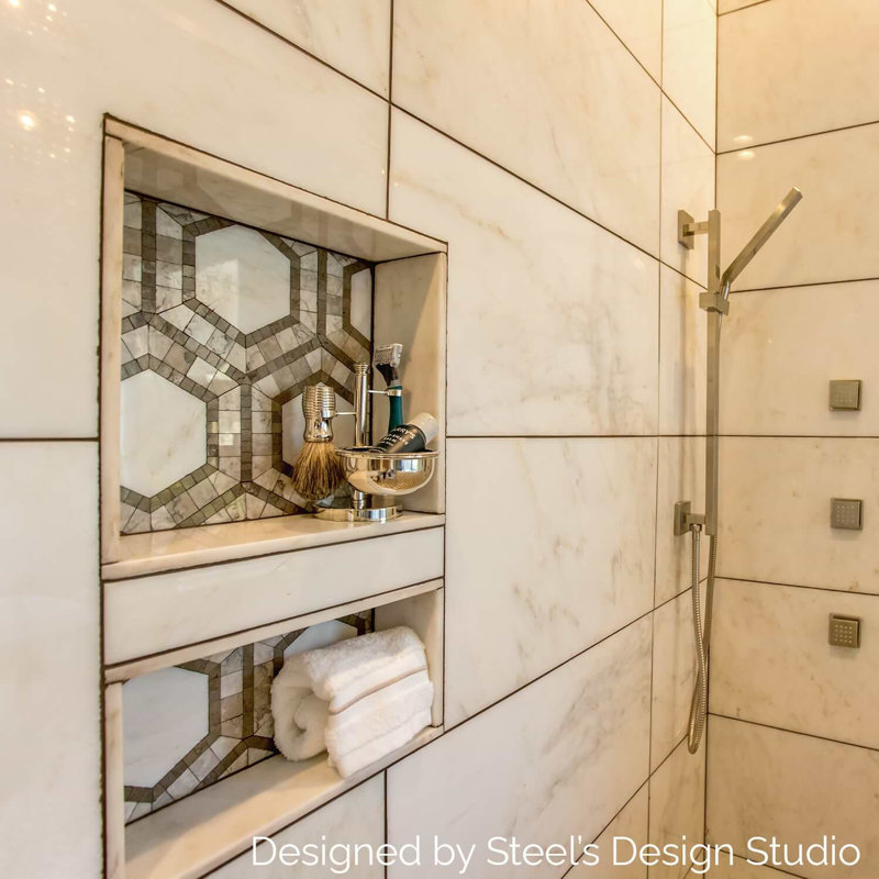 Nova 6" Hexagon Polished Marble Mosaic Tile, Andromeda