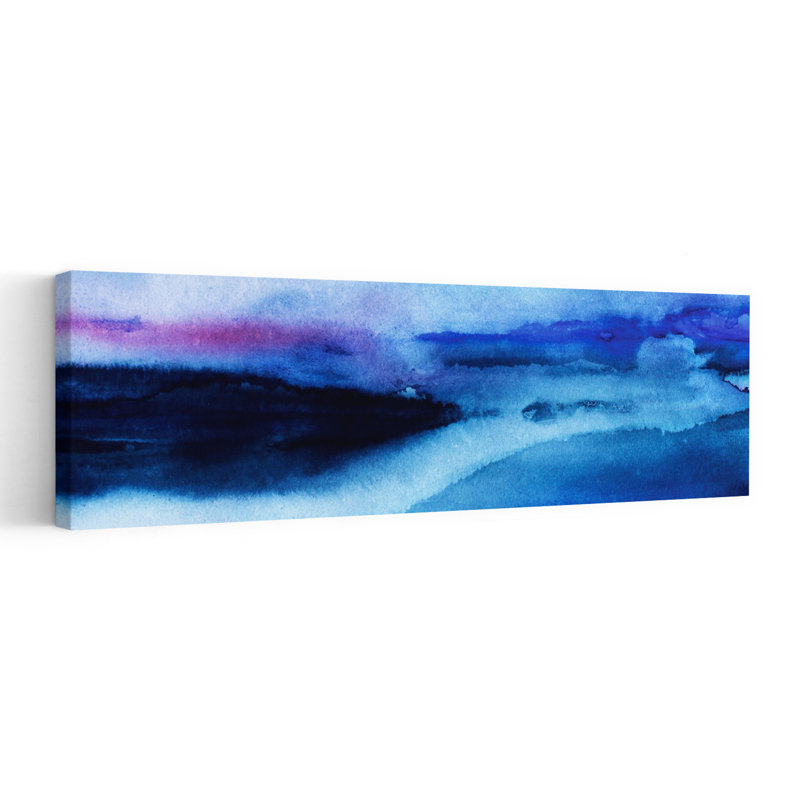 Indigo Horizon Abstract by RodMacIver - Wrapped Canvas Panoramic Print, 121.92 cm H x 40.64 cm W