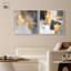 «Gilded Tranquil Abstract Art», ensemble de 2 panneaux sur toile par -694765858-694765853-694765844