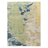Distressed Homage Hand Knotted Wool Abstract Area Rug