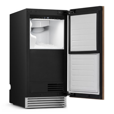 Machine à glaçons en pépites de 15 pouces avec panneau intégré, pompe de vidange et rangement ventilé, jusqu'à 40 kg par jour